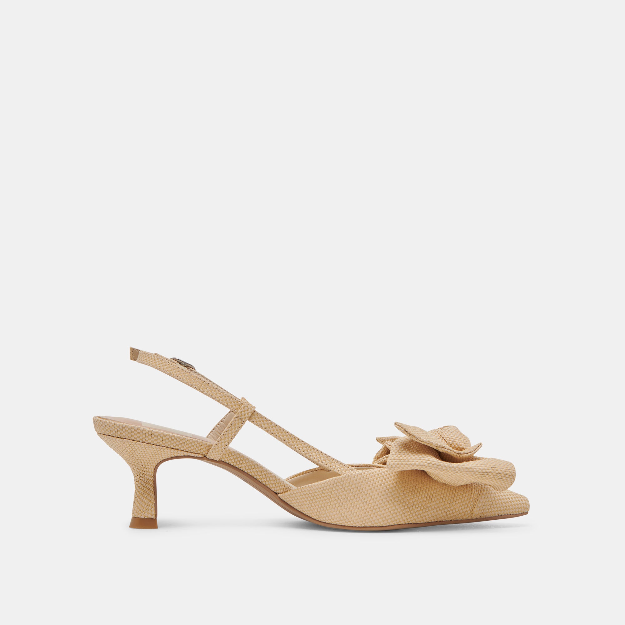 ODELA Women's Bow Heels - Natural Woven Raffia Sandals for Summer Weddings, Beach Vacations & Boho Outfits