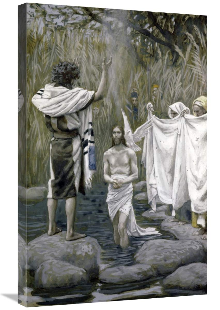 James Tissot Baptism of Jesus Canvas Wall Art Print - Gallery Wrapped Giclee Reproduction - Religious Home Decor for Living Room, Church & Office