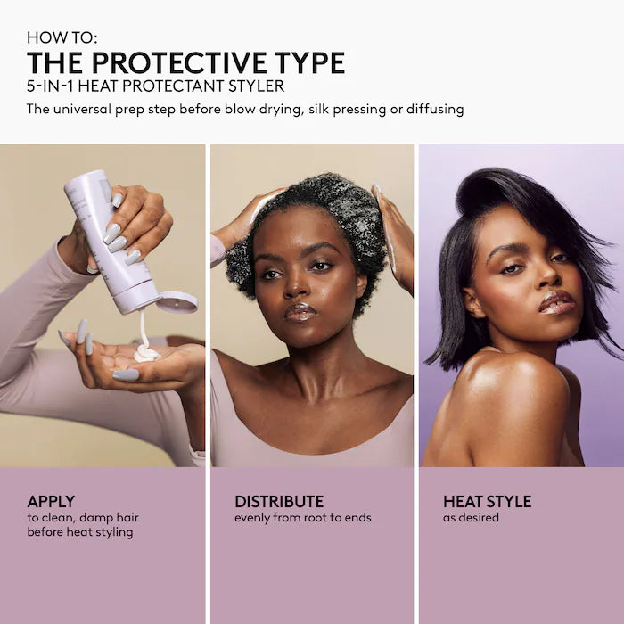 Fenty Beauty 5-in-1 Protective Styling Cream - Heat Protectant, Moisturizer & Leave-In Conditioner for All Hair Types | Perfect for Braids, Twist Outs & Natural Hairstyles