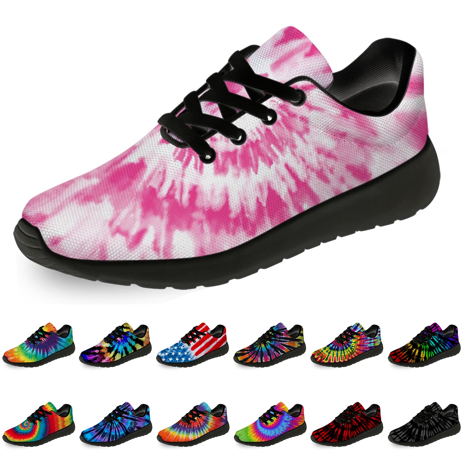 Horethy Tie Dye Running Shoes for Women & Men - Comfortable Walking Tennis Sneakers for Jogging, Sports & Casual Wear - Perfect Gift for Athletes & Fitness Lovers (Ideal for Gym, Workouts & Everyday Use)