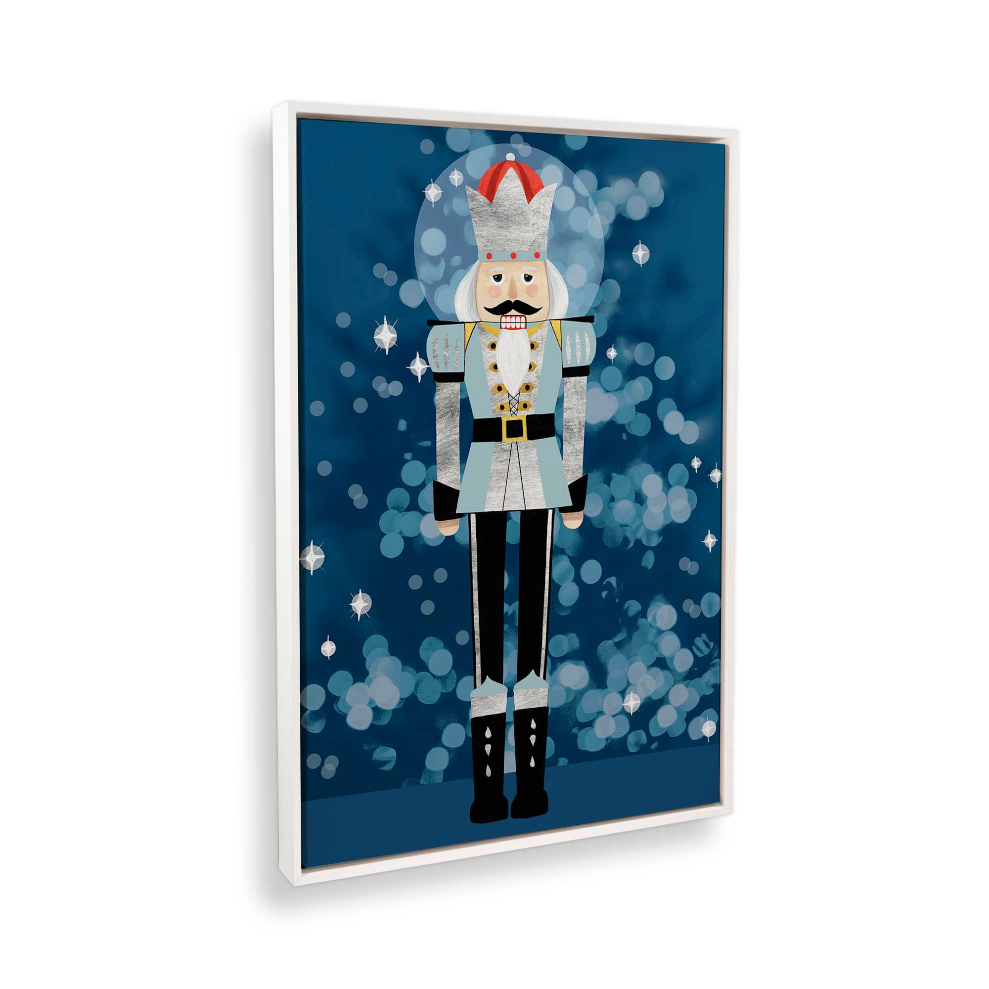 Blue Classic Nutcracker Canvas Print - Holiday Home Decor, Christmas Wall Art for Living Room & Bedroom