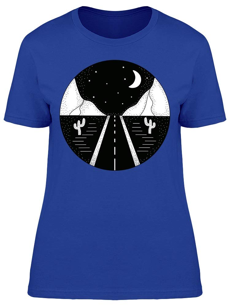 Smartprints Women's Circle of Road Landscape Graphic T-Shirt - Stylish Casual Tee for Everyday Wear, Travel & Outdoor Adventures