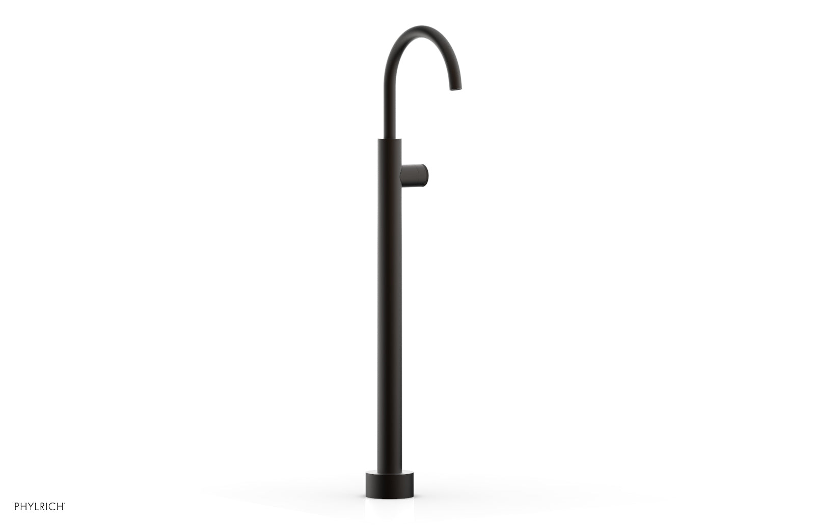 BASIC II Tall Floor Mount Tub Filler with Knurled Handle - Model 2304402 | Modern Bathroom Faucet for Freestanding Tubs & Luxury Spa Experience