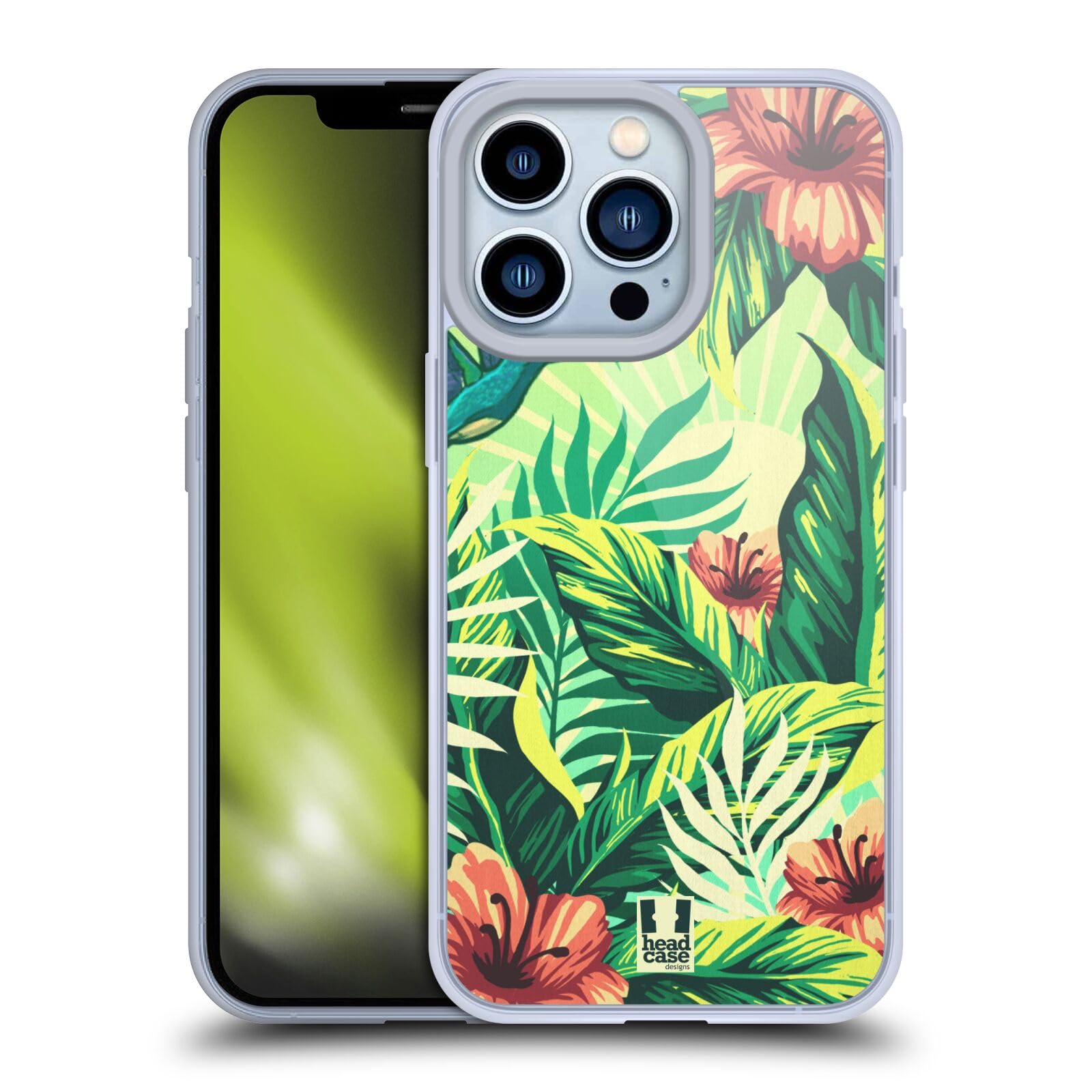 Nature Tropical Prints Soft Gel Phone Case Compatible with Apple iPhone 13 Pro - Durable Protective Cover with Stylish Design for Everyday Use, Travel & Outdoor Activities