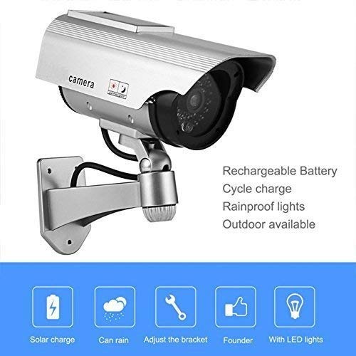 CPEX Dummy Security CCTV Bullet Camera with Flashing Red LED - Waterproof, Wireless, IR Night Vision - Fake Surveillance Camera for Home, Office & Outdoor Use (Multicolor) - Deter Burglars & Protect Property