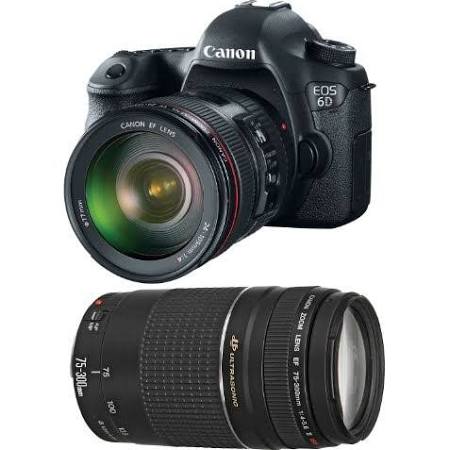 Canon EOS 6D DSLR Camera with 24-105mm f/4 & 70-300mm f/4-5.6 Zoom Lenses Kit - Professional Full Frame Digital Camera for Photography, Travel & Wildlife Shooting - Black