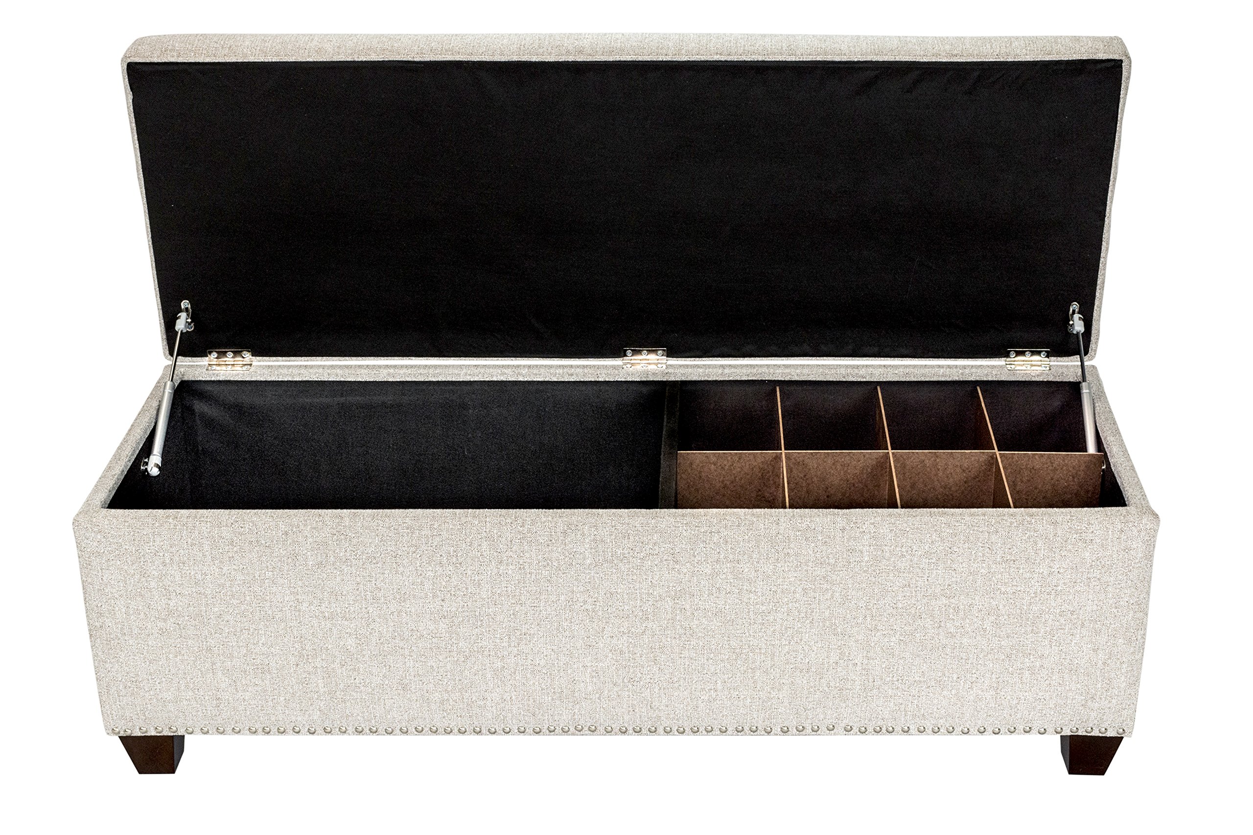 MJL Furniture Designs Upholstered Storage Bench with Lift Top - Camel Color, Bedroom Seat & Ottoman, Perfect for Small Spaces & Closet Organization