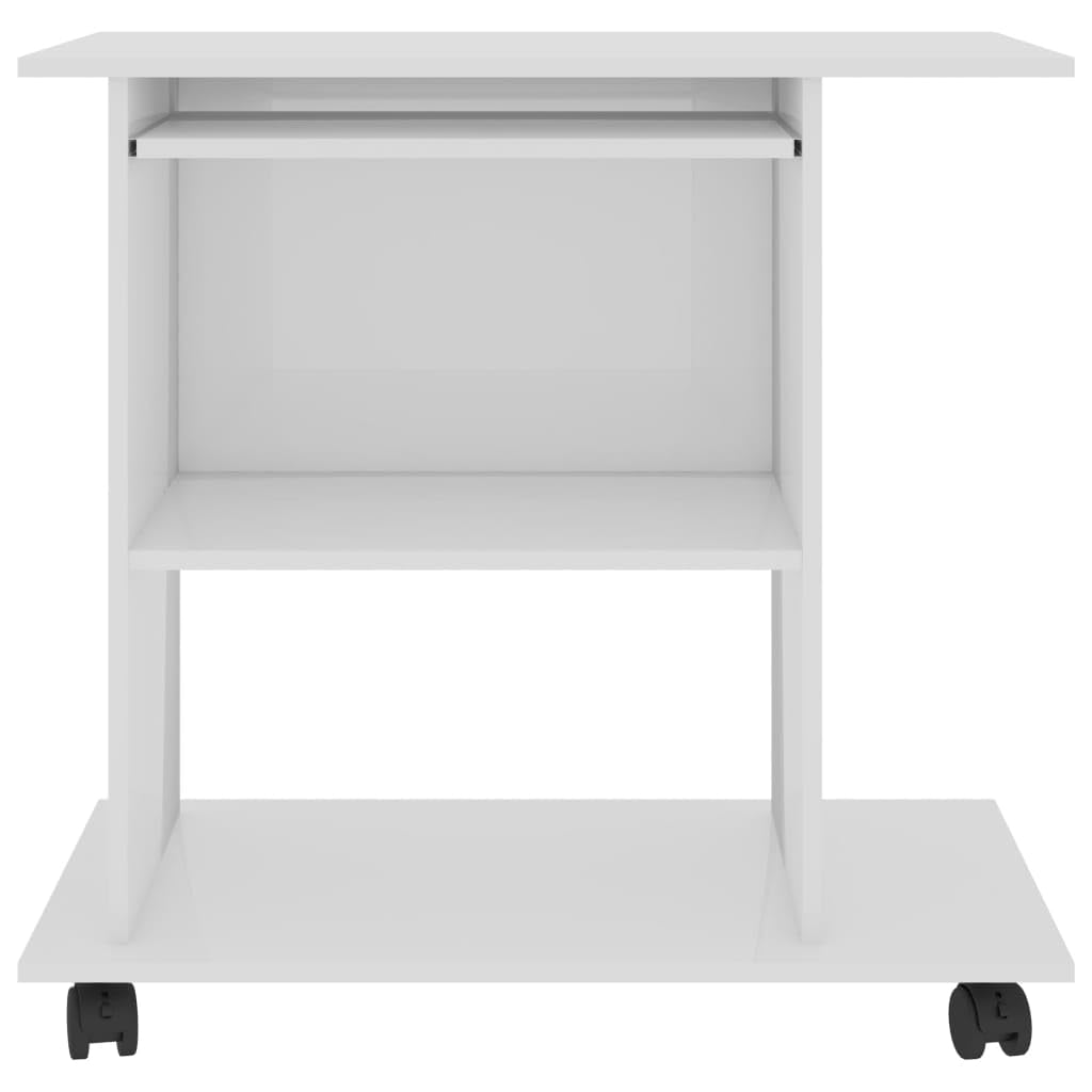 vidaXL Gaming Desk with Keyboard Tray - White Home Office Workstation for PC Setup