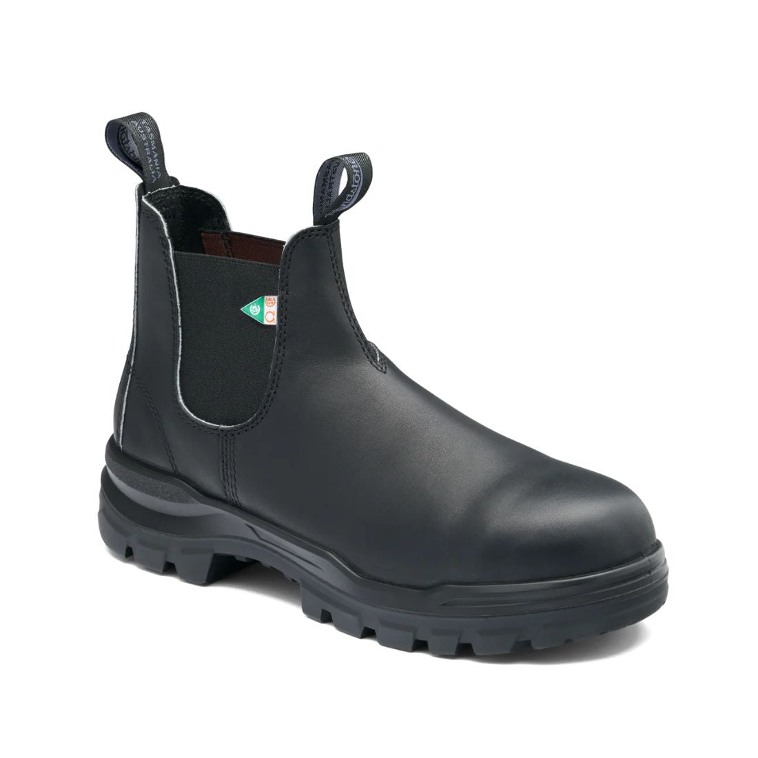 Blundstone 8301 Unisex Slip-On Composite Toe Work Boots - Black Safety Shoes for Construction, Warehouse & Outdoor Work | OSHA Compliant Work Boots for Men & Women