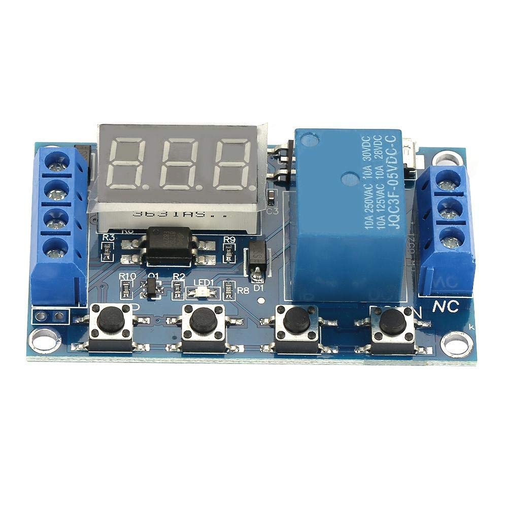 5V-30V DC Relay Module with LED Display - Adjustable Delay On/Off Timer Switch for Home Automation, Industrial Control, and DIY Electronics Projects