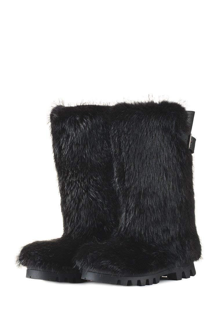 Premium Men's Black Beaver Fur Boots - Warm Mukluk Viking Yeti Snow Boots for Extreme Winter | Waterproof Eskimo Boots for Arctic Adventures, Ice Fishing & Snowshoeing