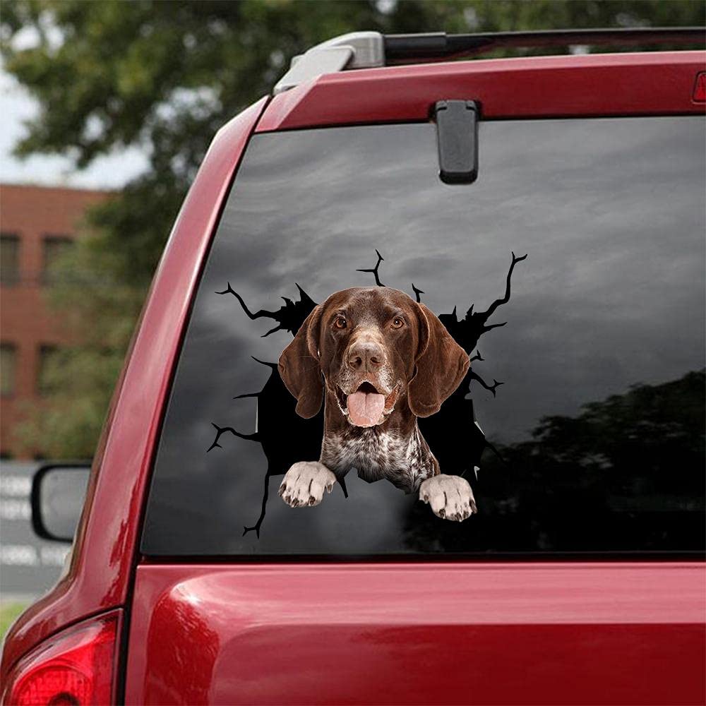 Realistic German Shorthaired Pointer Car Decals - Pack of 2 High-Quality Dog Stickers for Windows & Walls (12