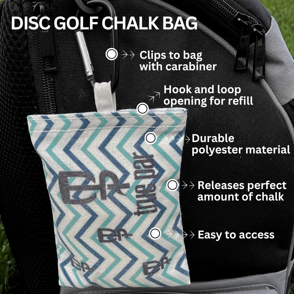 Premium Disc Golf Chalk Bag Set with 2 Extra Chalk Balls | Refillable Grip Enhancer for Disc Golf Players | Durable Grip Bag with Carabiner Clip | Perfect Disc Golf Accessories & Gifts for Outdoor Sports Enthusiasts | Ideal for Tournament Play, Practice Sessions & Outdoor Activities
