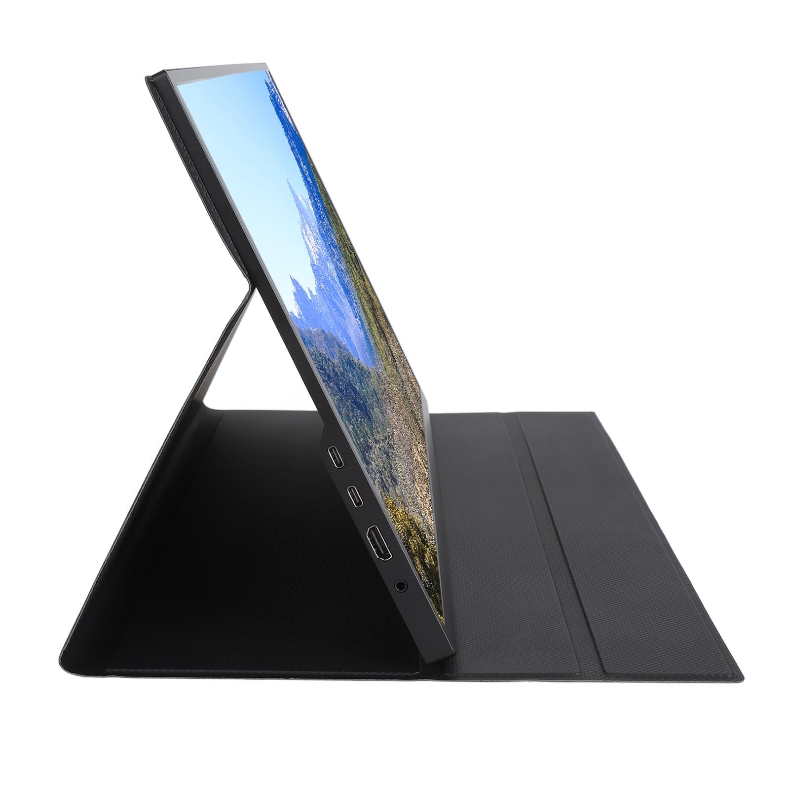 18.5 Inch Portable Monitor 1080P FHD, USB C HDMI External Second Screen for Laptop, Ultra Thin IPS Gaming Display with Smart Phone Cover - Perfect for Work, Travel & Multi-Tasking