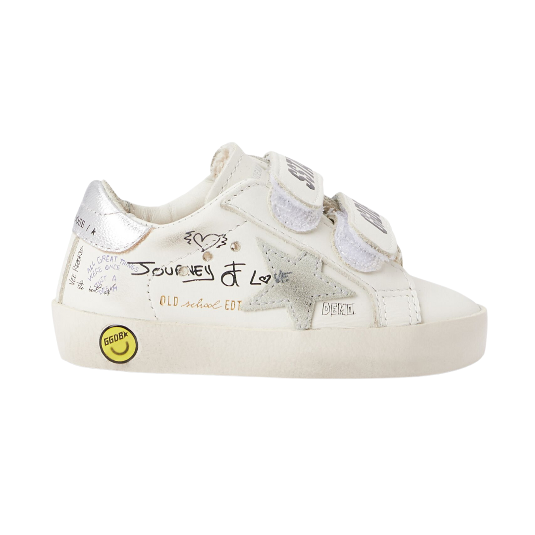 Old School Velcro Kids Shoes - Classic Retro Sneakers for Boys & Girls - Comfortable Lightweight Athletic Shoes for School, Play & Everyday Wear
