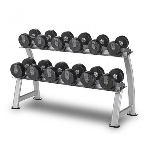 Double Tier Dumbbell Rack - Holds 6 Pairs of Dumbbells - Perfect for Home Gym & Weightlifting Workouts