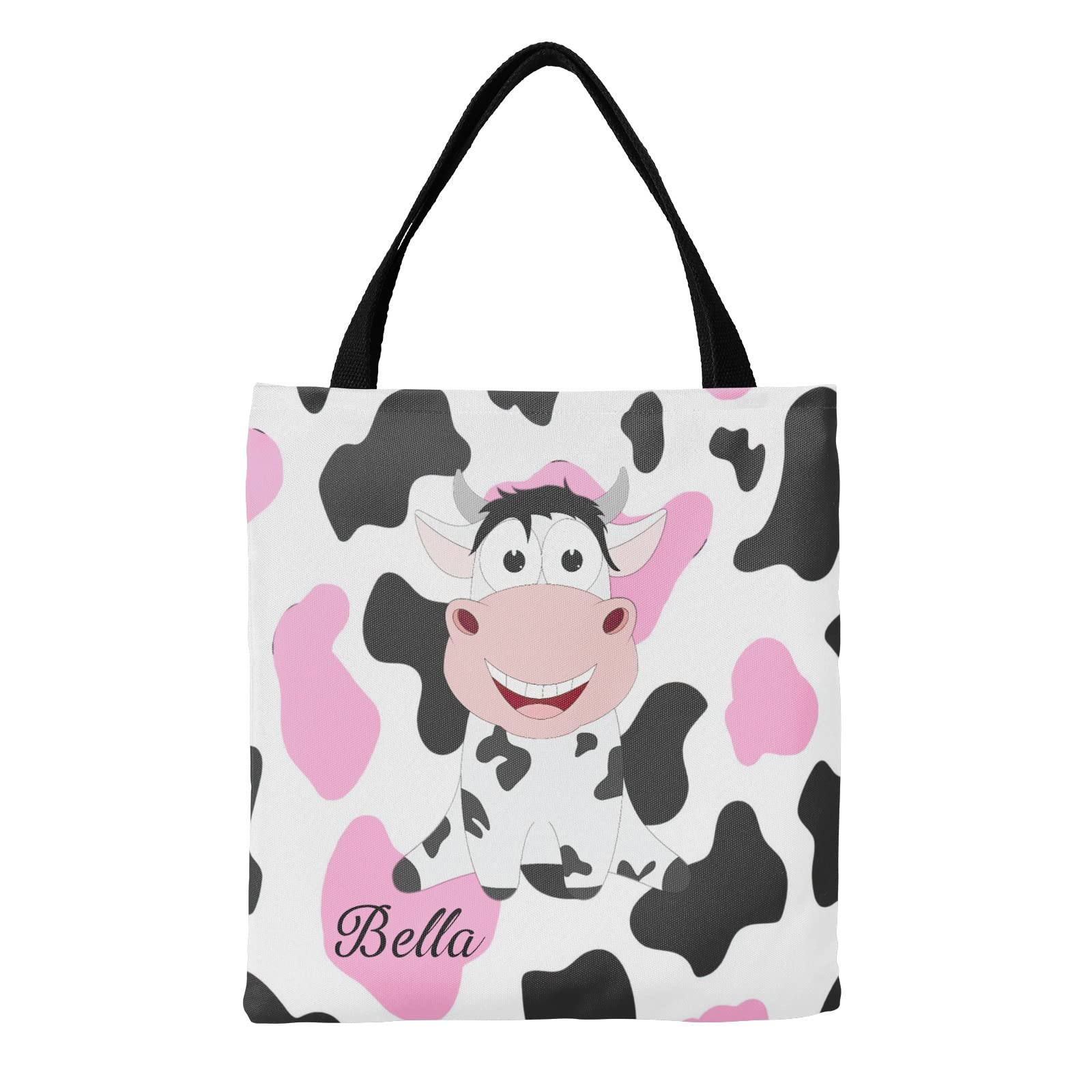 Personalized Watercolor Elephant Canvas Tote Bag - Eco-Friendly Reusable Grocery Shopping Shoulder Bag for Women & Girls (Perfect Gift for Birthdays, Beach Trips & Farmers Market)