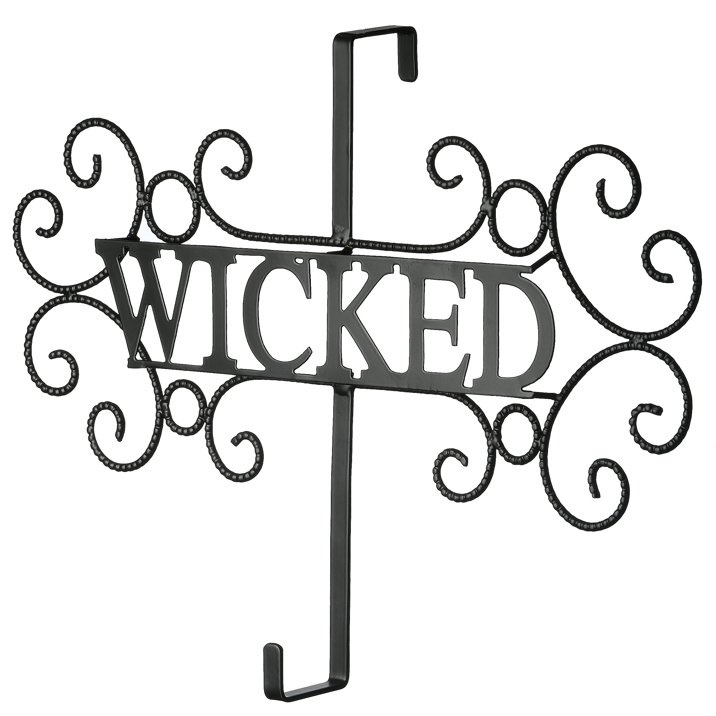18 Inch Halloween Wicked Wreath Hanger - Spooky Front Door Decor for Halloween Party & Home Decoration