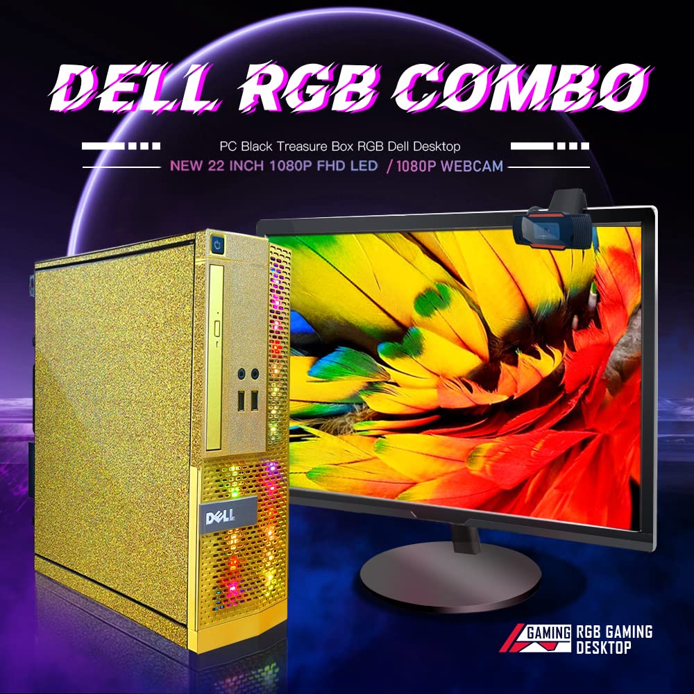 RGB Gaming PC - Dell Quad Core i5 3.6GHz, 16GB RAM, 512GB SSD for Home & Office