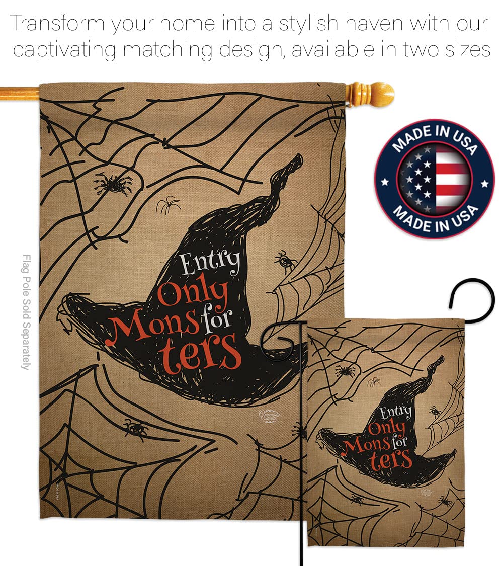 Halloween House Flag 28x40 - Monster Decor for Fall & Outdoor