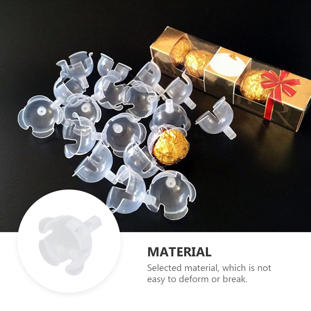 EXCEART 50pcs Clear Plastic Chocolate Ball Holders - Mini Cupcake & Muffin Liners, Truffle Candy Packaging Cases, Flower Support Racks for Wedding, Valentine's Day, Party Dessert Displays