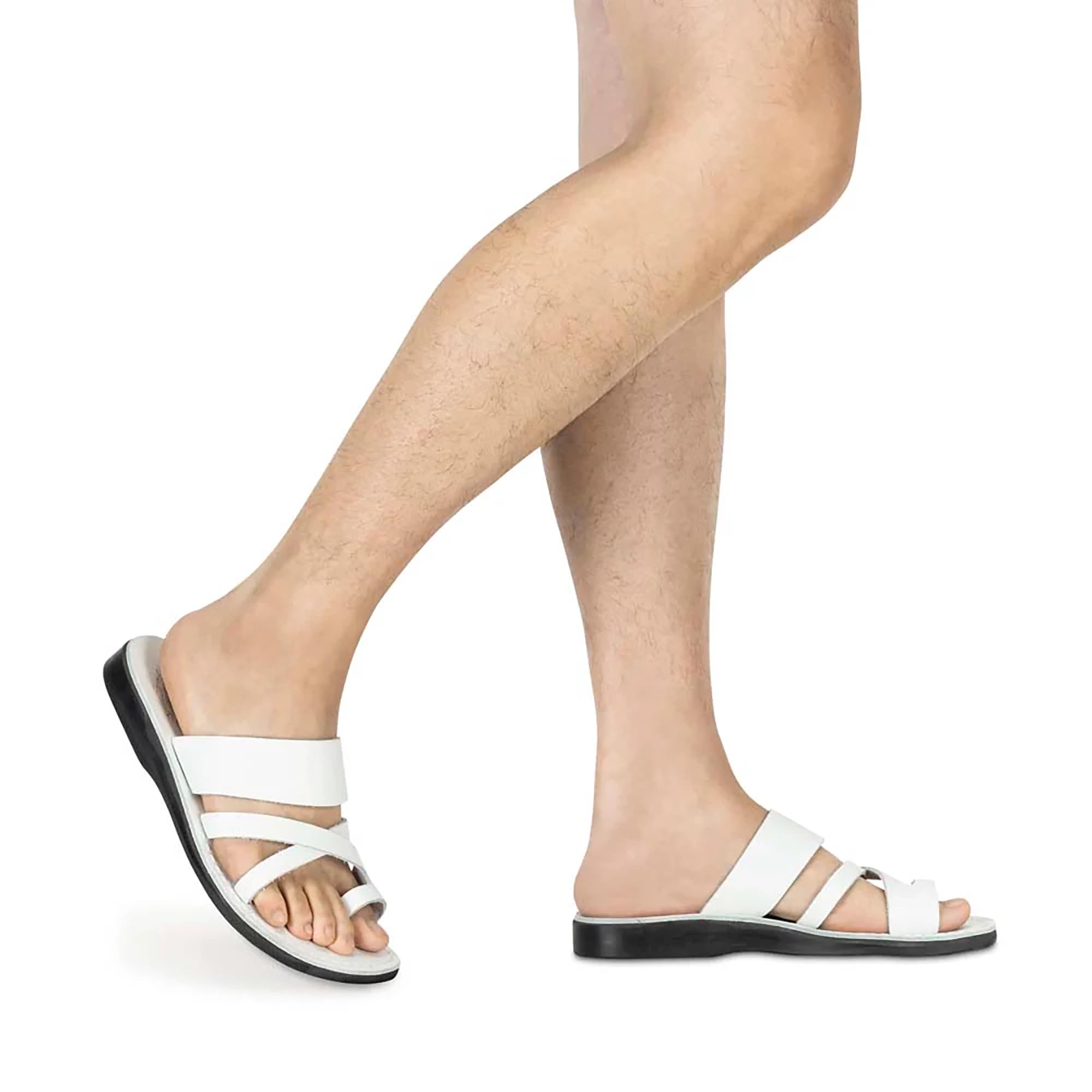The Good Shepherd Men's Leather Toe Loop Slide Sandals - Comfortable & Stylish for Beach, Pool, and Casual Summer Wear