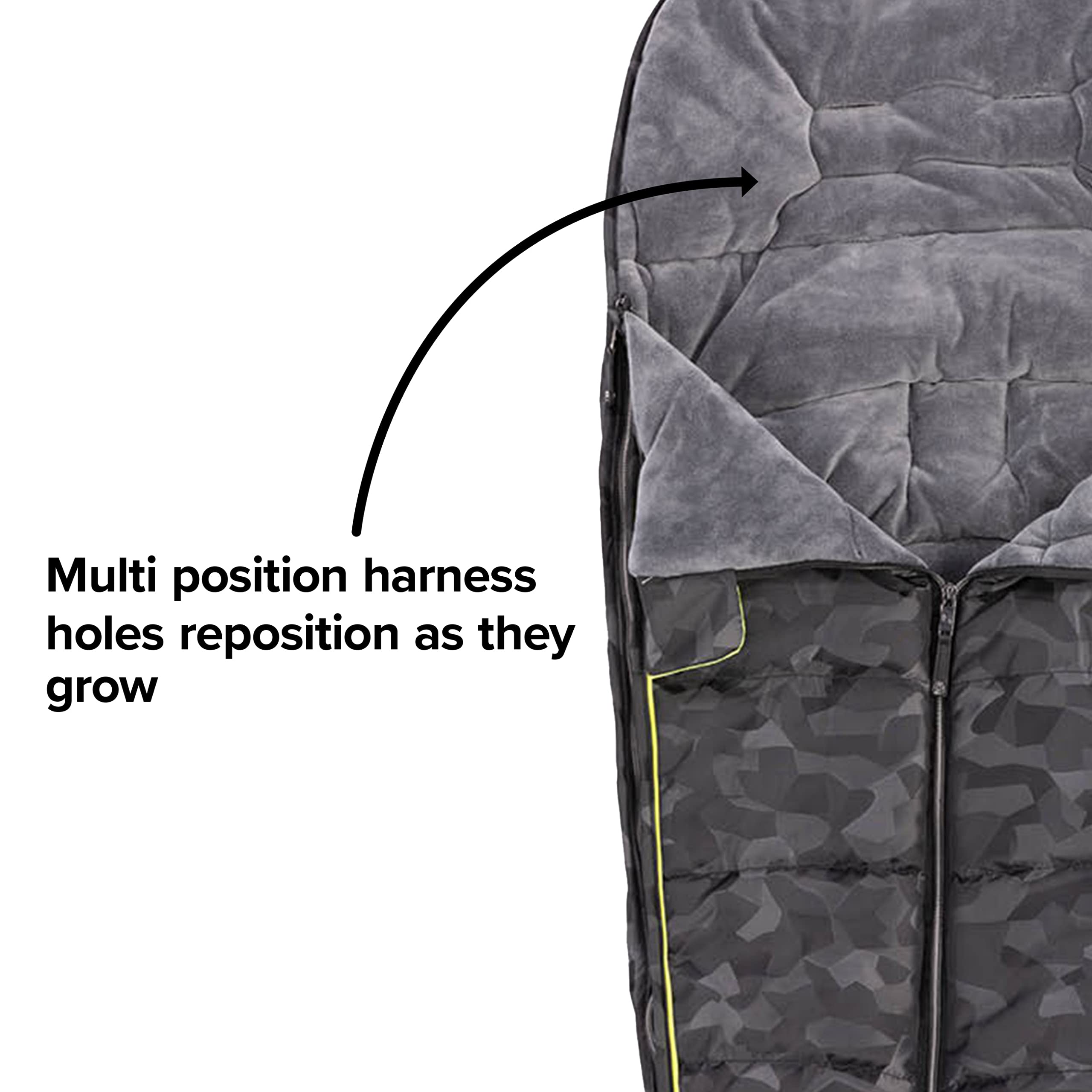 Diono Luxury All Weather Stroller Footmuff - Universal Fit for Baby to Toddler - Super Soft Cozy Padding - Weatherproof & Water Resistant Lining - Black Camo - Perfect for Winter Strolls & Outdoor Adventures
