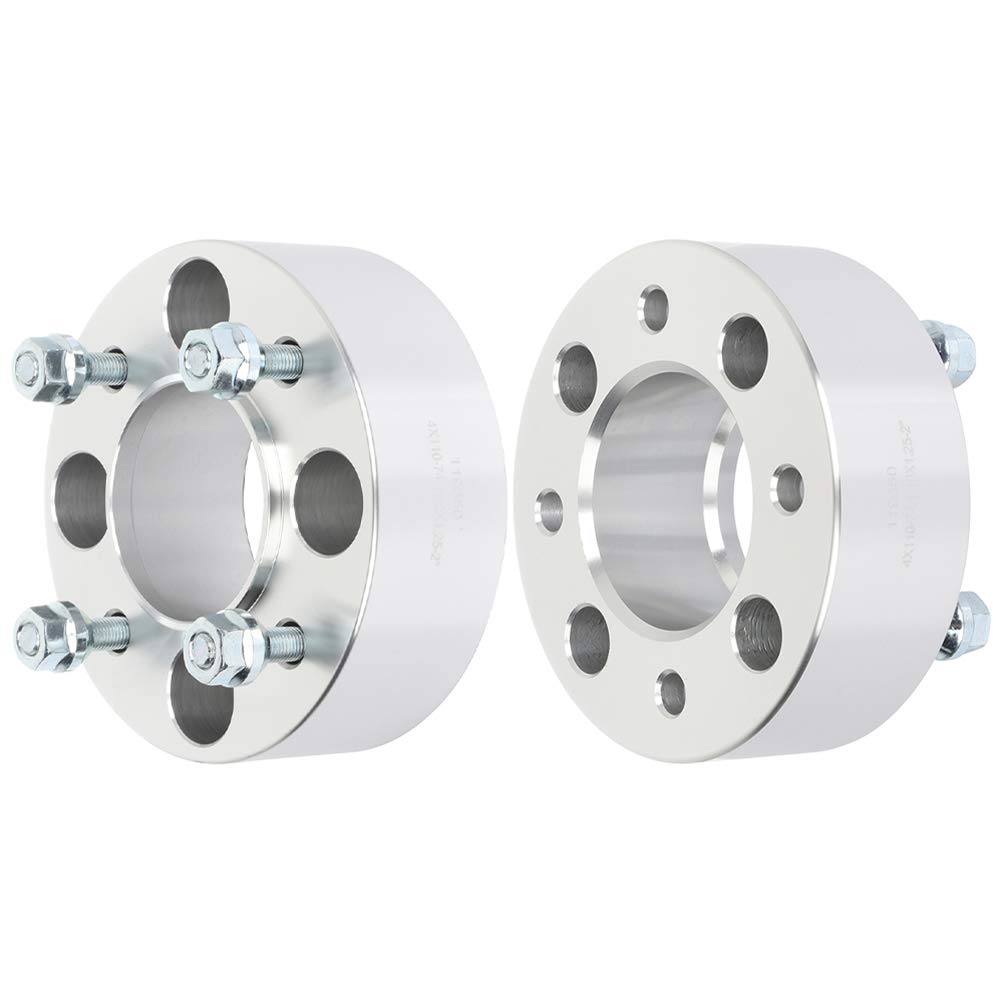 2 Inch Wheel Spacers 4x110 Bolt Pattern 74.1mm Hub Bore with 10x1.25 Lug Nuts - Compatible with Honda TRX400EX, Kawasaki KVF650 Brute Force, Suzuki LT-F250 Ozark - 2PCS - Perfect for Off-Roading, ATV & UTV Upgrades
