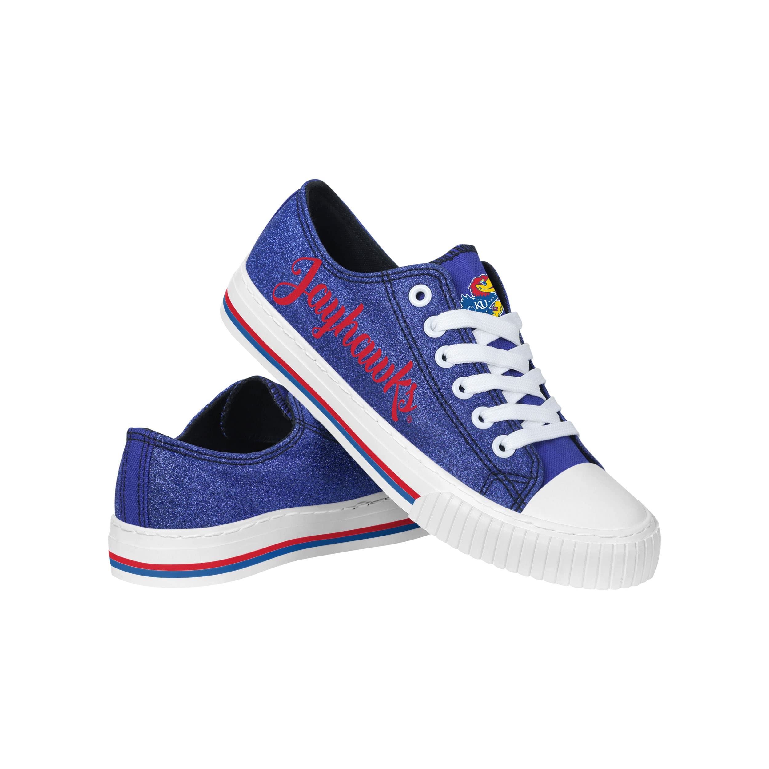 FOCO Women's NCAA College Team Logo Low Top Canvas Sneakers - Comfortable Casual Shoes for School, Sports & Everyday Wear