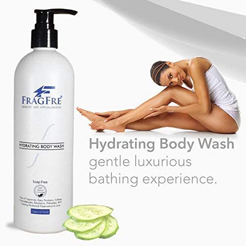 Sensitive Skin Body Wash 16 oz - Hypoallergenic, Paraben & Sulfate Free Cleanser for Delicate & Dry Skin - Vegan, Gluten-Free with Cucumber Extract for Hydration - Gentle for Daily Use, Eczema & Allergy-Prone Skin