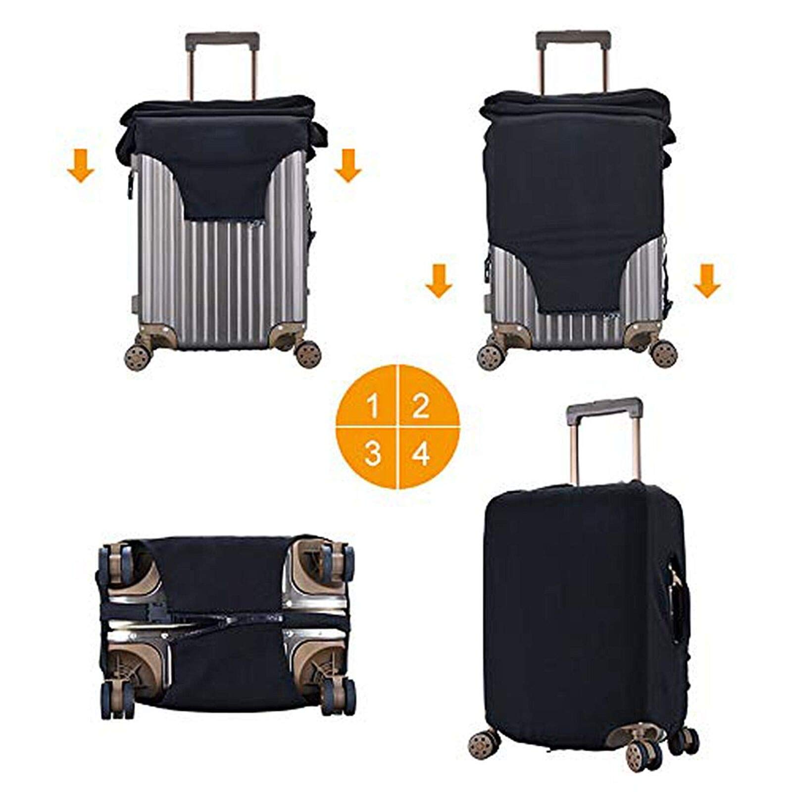 Elastic Washable Luggage Cover for Suitcases 18-32 Inches - African American Woman Design with Concealed Zipper - Perfect for Travel, Airplane, and Vacation Protection (Fits 22-24 Inch Bags)