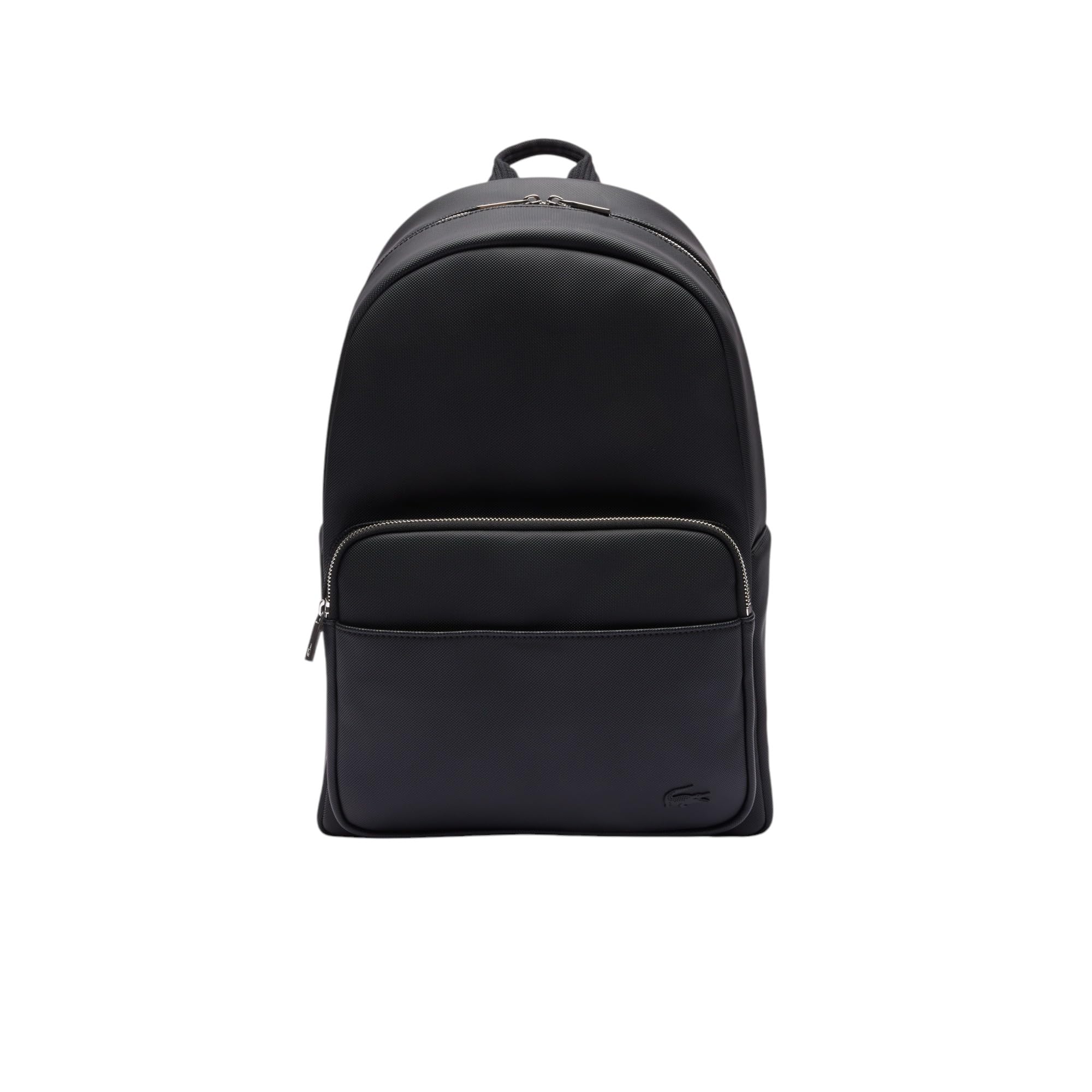 Lacoste Men's Classic Laptop Pocket Backpack - Stylish Black One Size Backpack for Work, School & Travel | Water-Resistant & Durable Design