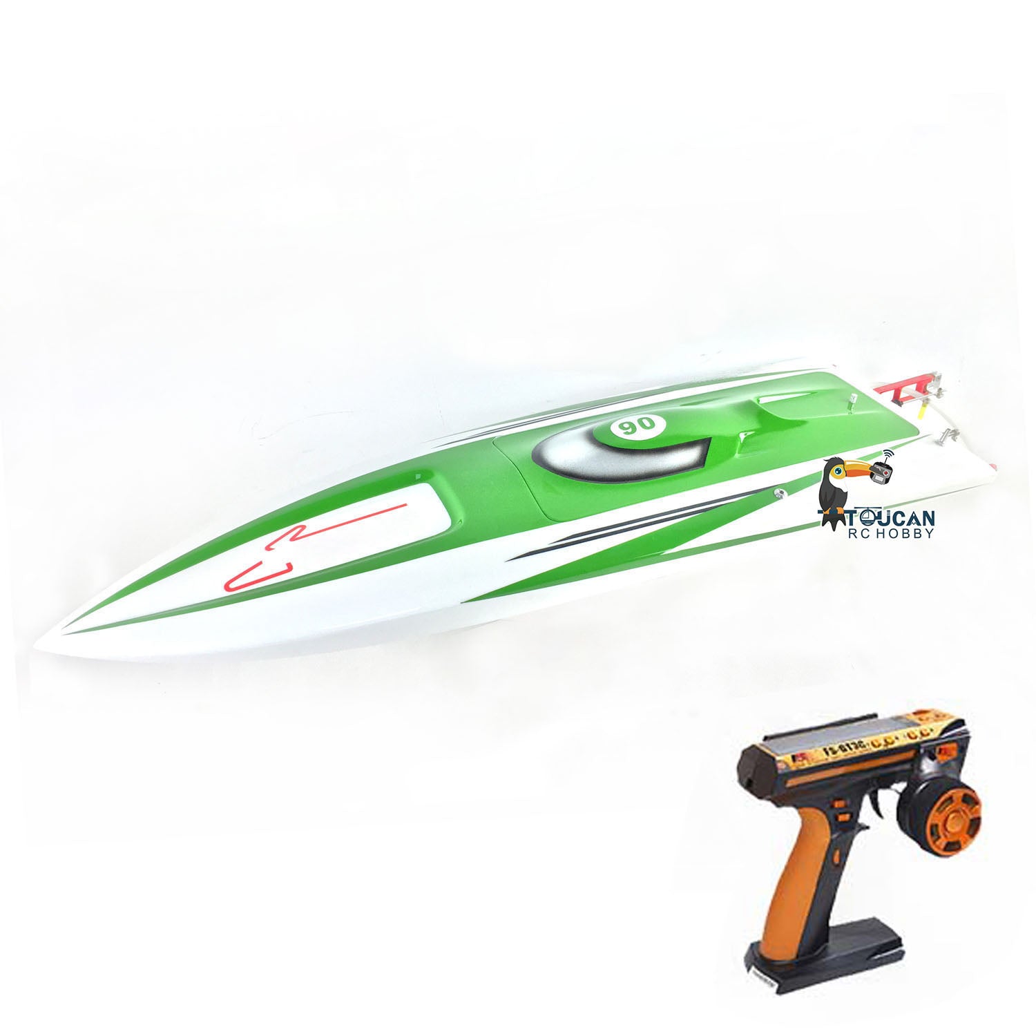 High-Speed E36 Fiberglass 2.4GHz Electric RC Racing Boat with Motor, Servo, ESC & Battery - Ready-to-Run (RTR) Remote Control Boat - 845x245x130mm - 75-80km/h - Perfect for Lakes, Pools & Competitive RC Boat Racing