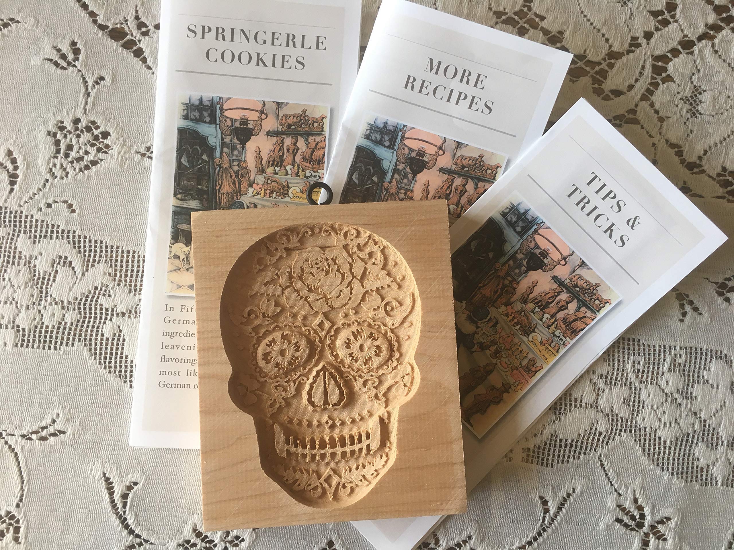 Rose Skull Day of The Dead Cookie Board - Sugar Skull Baking Tray for Halloween & Dia de Los Muertos Decor - Perfect for Cookie Making, Party Serving, and Themed Decorations