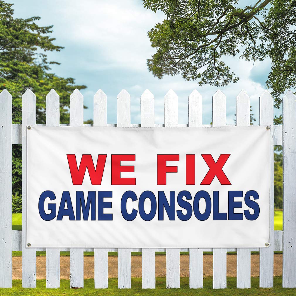 Durable Vinyl Banner 60x144 Inches - Weatherproof Outdoor Business & Industrial Yard Signs with 10 Grommets (Multiple Sizes Available) - Perfect for Advertising, Events, and Game Console Repair Shops
