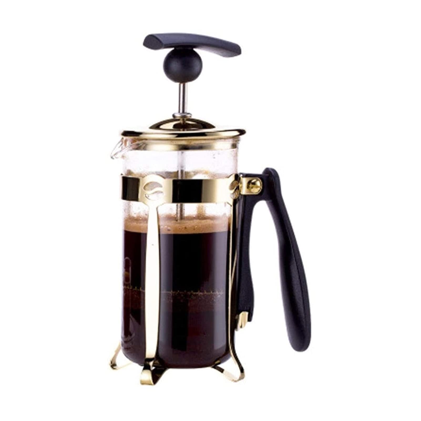Premium 350ml Coffee & Tea Maker - Thickened Borosilicate Glass French Press, Rust-Free Stainless Steel Filter, Dishwasher Safe for Easy Cleaning - Perfect for Home, Office & Camping Use