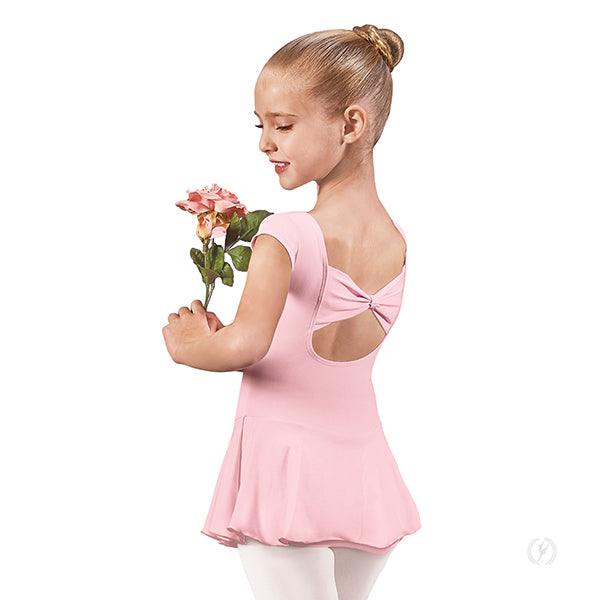 Eurotard Girls Microfiber Bow Back Cap Sleeve Dance Dress - Ballet, Jazz, Performance Costume for Kids & Toddlers