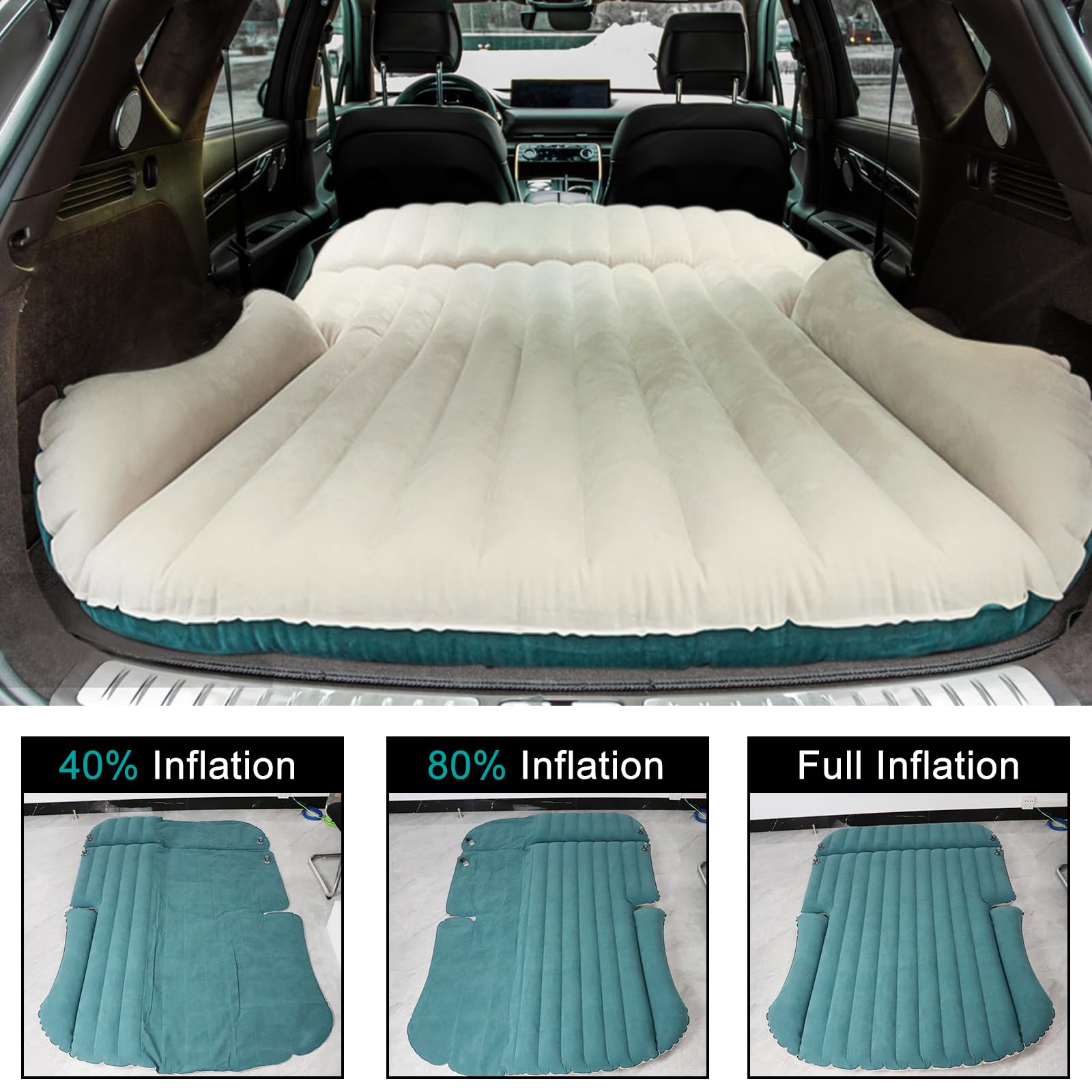 **Afurkuot SUV Air Mattress - Inflatable Car Bed for Camping & Travel, Double-Side Flocking Back Seat Mattress for Trucks & SUVs - Perfect for Road Trips, Outdoor Adventures & Comfortable Sleep**
