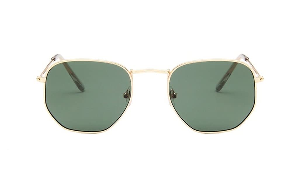 Chezi 3548 Angular Aviator Sunglasses for Women & Men - Small Size UV400 Protection - Retro Fashion Sunglasses for Driving, Beach & Outdoor Activities