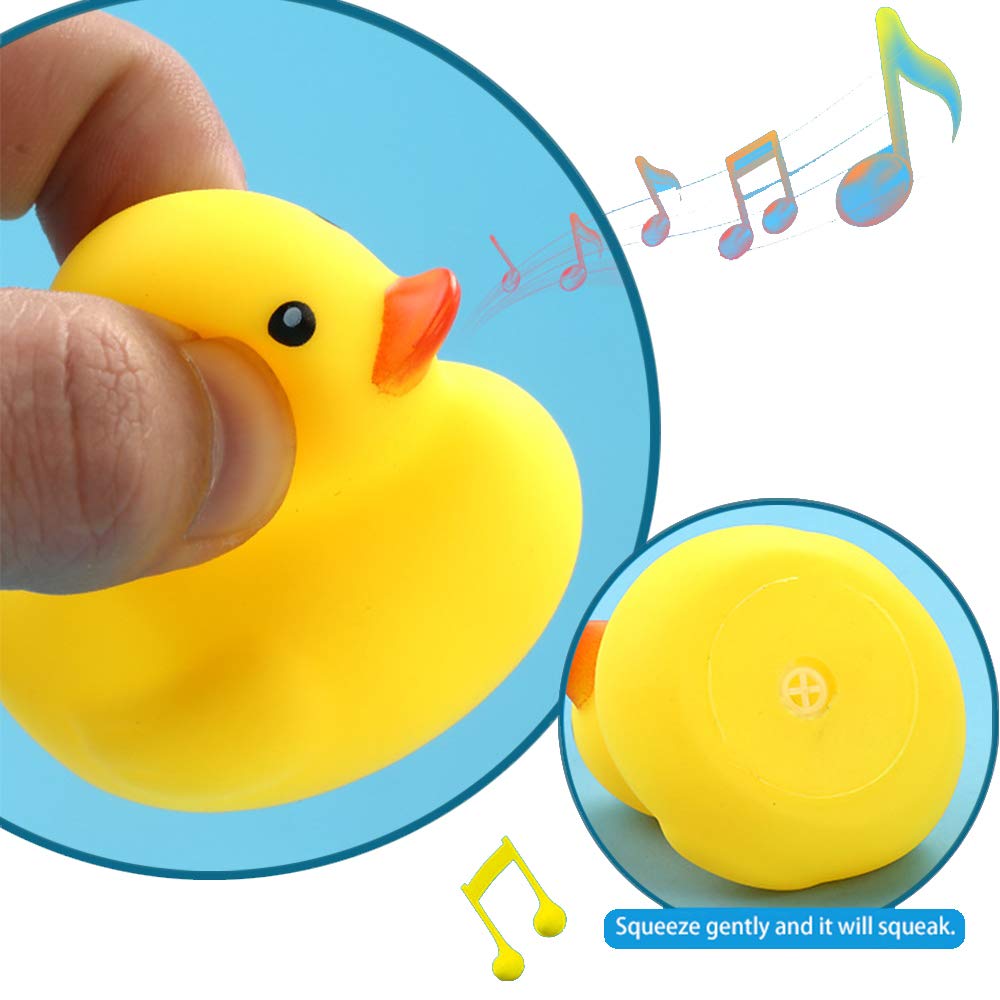10PCS Mini Rubber Duck Toys - Squeaky & Floating Bath Ducks for Toddlers, Boys & Girls (2.2