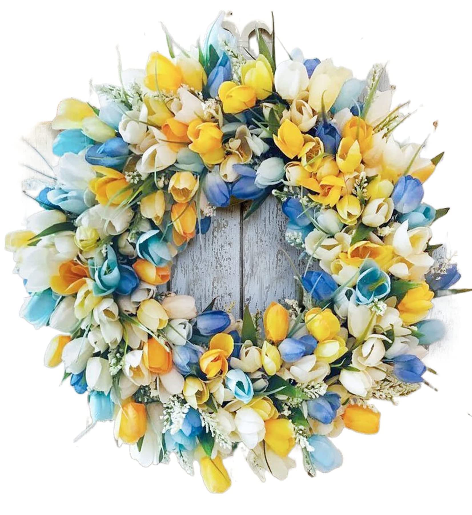 20 Inch Ukraine Flag Sunflower Wreath - Blue & Yellow Farmhouse Cottage Decor for Front Door, Spring Home Decorations | Perfect for Seasonal Decor, Housewarming Gifts & Patriotic Displays