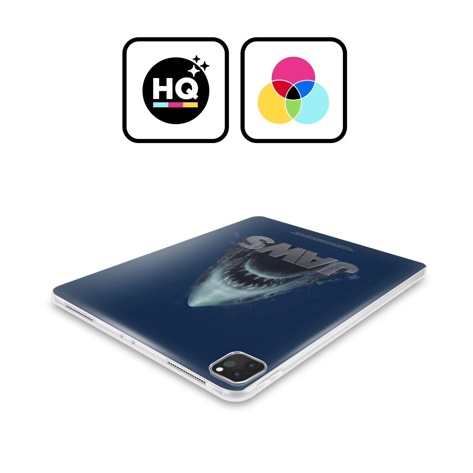 Head Case Designs Officially Licensed Jaws Illustration Soft Gel Case for Samsung Galaxy Tab S8 Plus - Durable Protection for Work, School & Travel