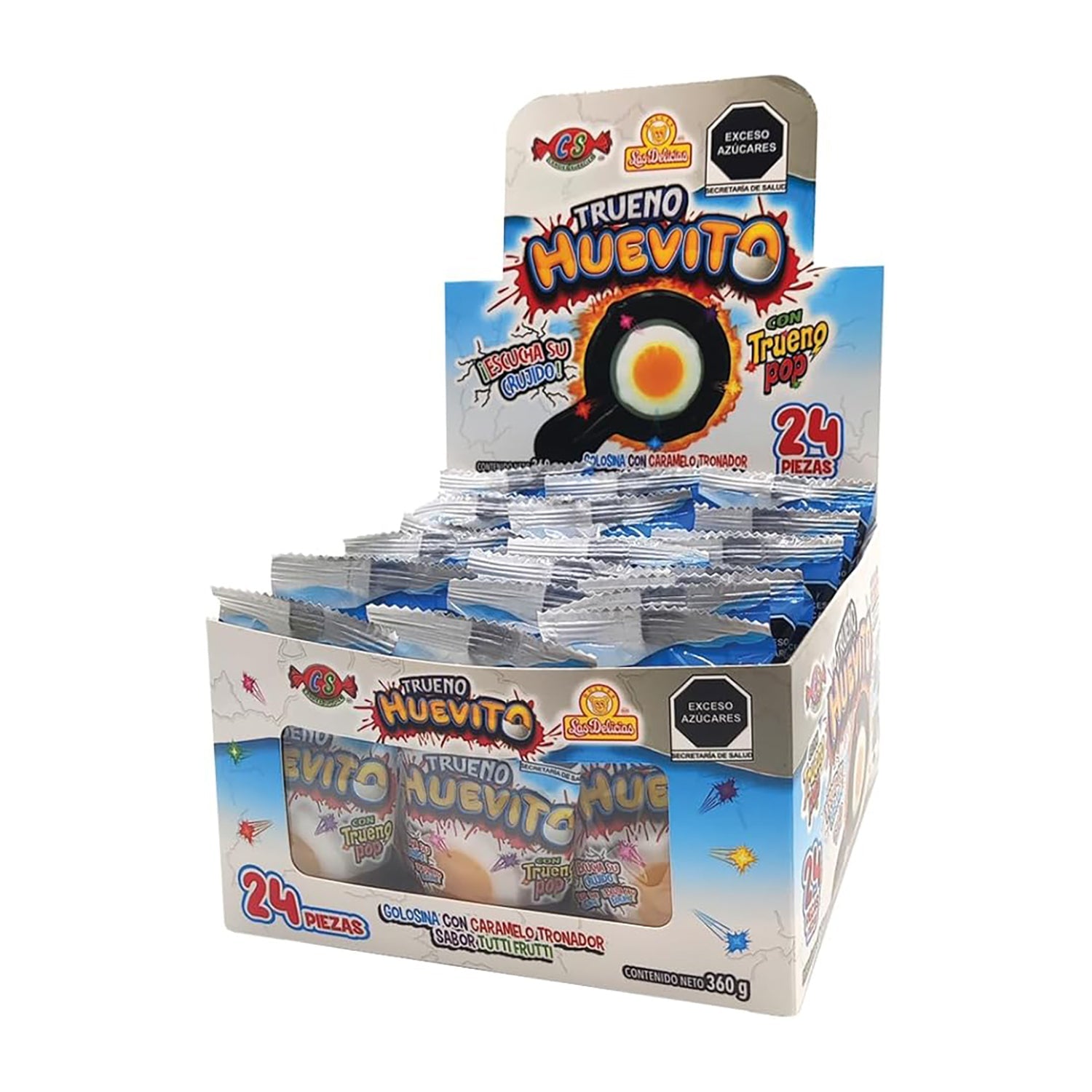Las Delicias Huevito Candy | 24 Count Box | Perfect for Birthday Parties, Halloween Treats & Gift Baskets