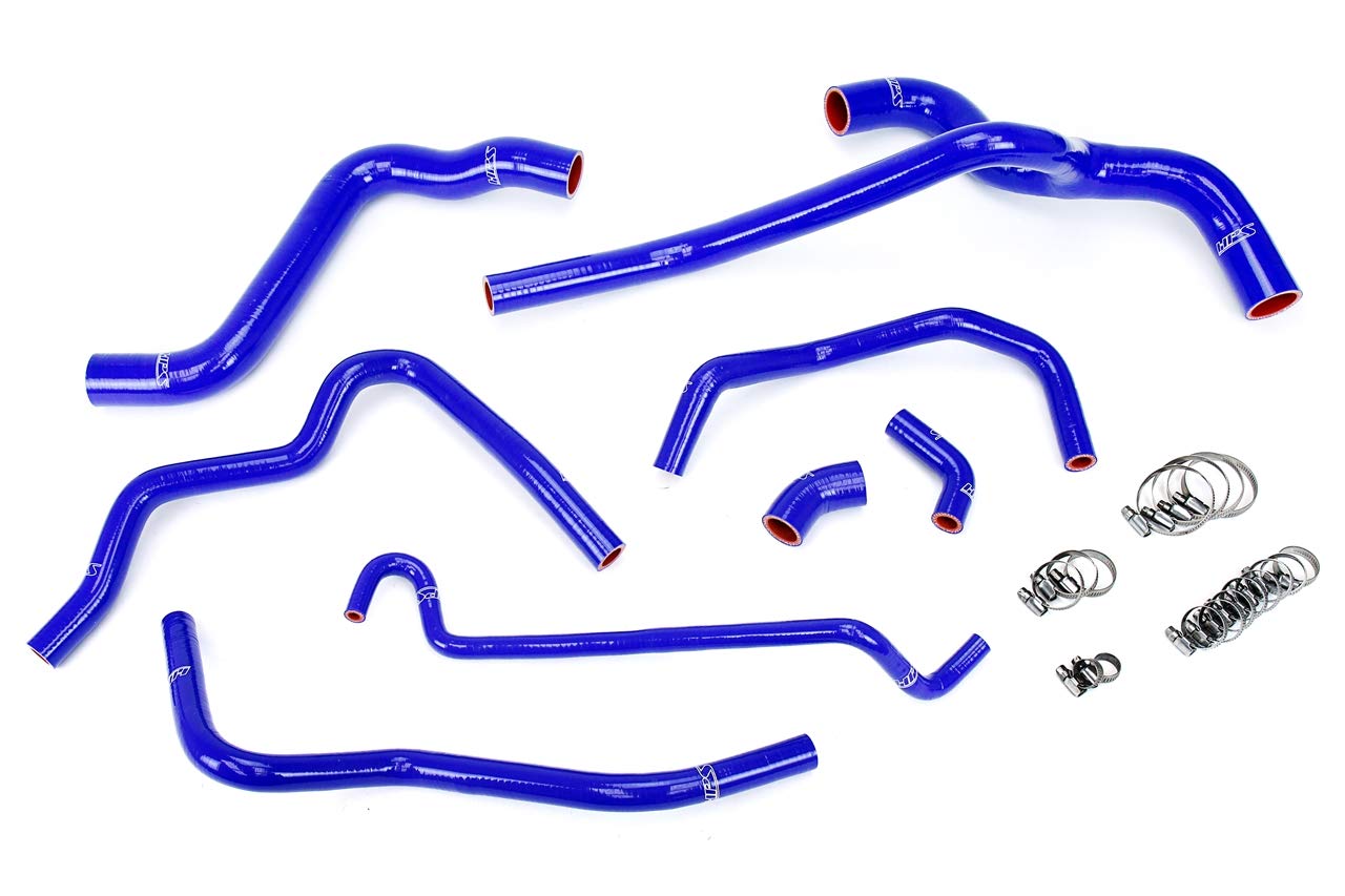 HPS 57-1400-BLUE Blue Silicone Radiator Hose Kit - High Performance Coolant & Heater Hose Replacement for Cars, Trucks & SUVs - Perfect for Engine Cooling System Upgrades & Maintenance