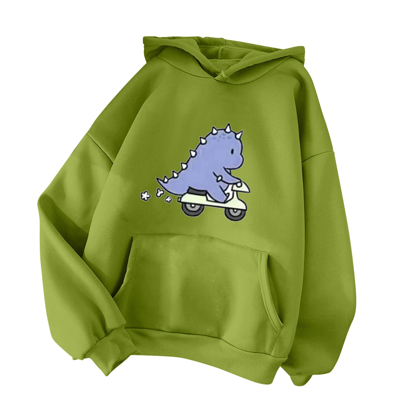 Cute Cartoon Sweatshirt for Women - Casual Pullover Hoodie with Drawstring, Striped Long Sleeve Top for Workout, Lounge & Everyday Wear | Trendy Streetwear Fashion