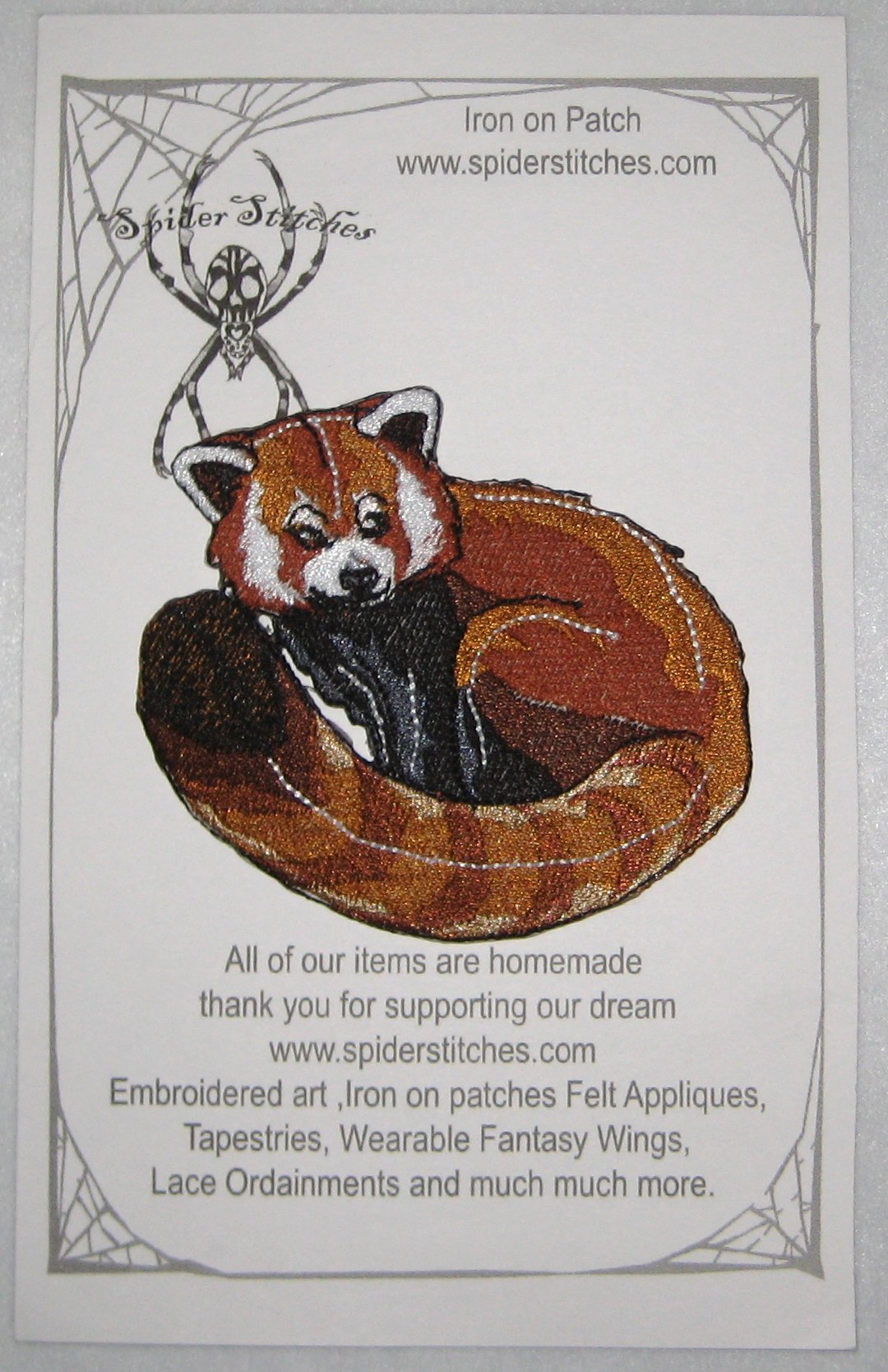 Cute Red Panda Iron On Patch for Jackets, Bags & DIY Crafts - Embroidered Applique for Clothing & Accessories