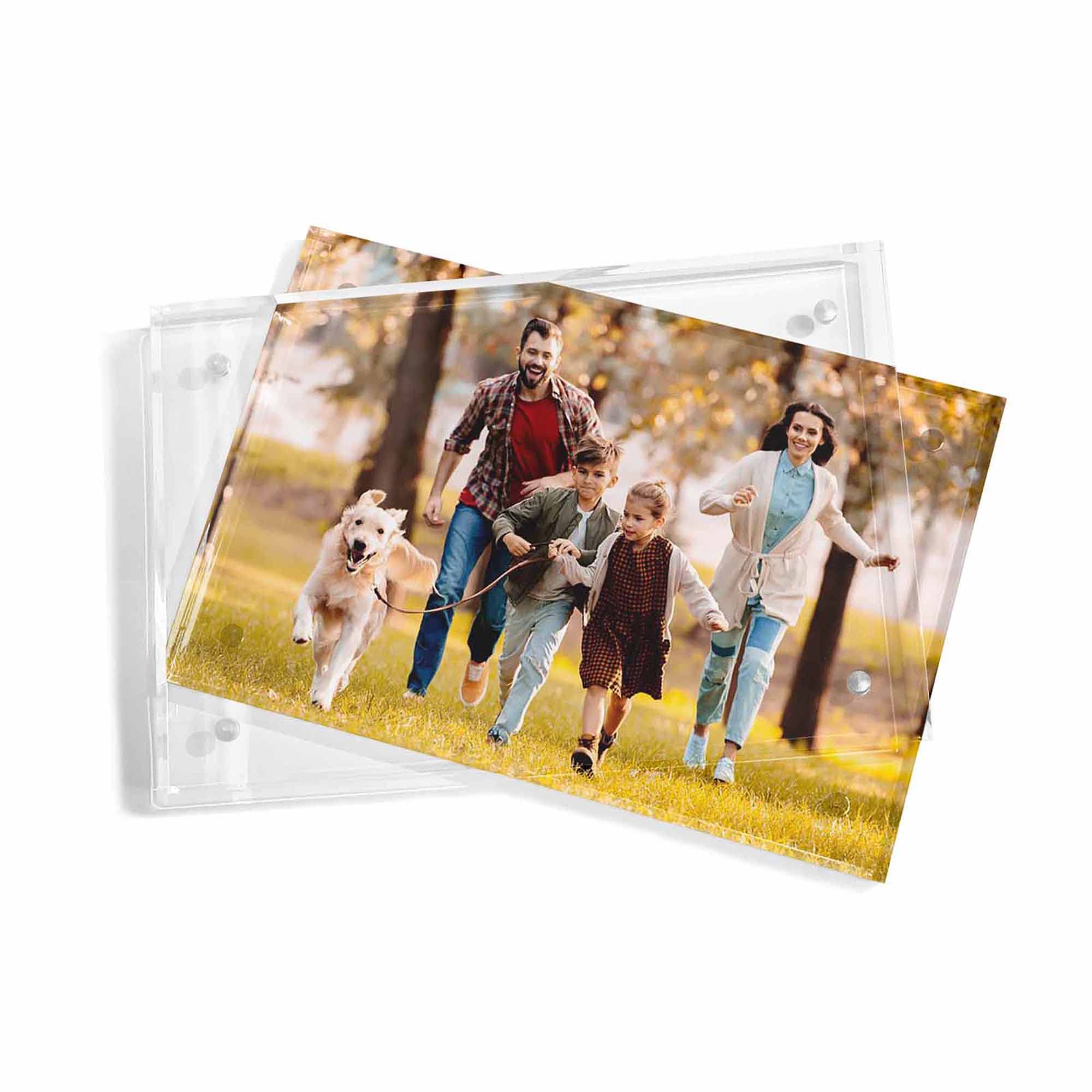 Custom 6x4 Acrylic Photo Frame - Double Sided Magnetic for Home & Gifts
