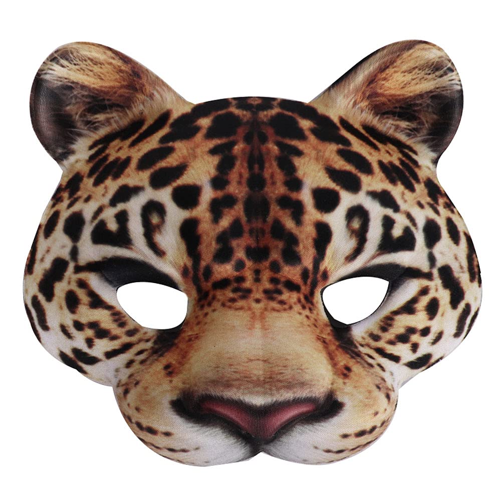 Halloween Half Face Animal Leopard Mask - 1PC Masquerade Costume Accessory for Carnival Party, Cosplay & Dress Up | Perfect for Halloween Celebrations, Themed Events & Costume Parties