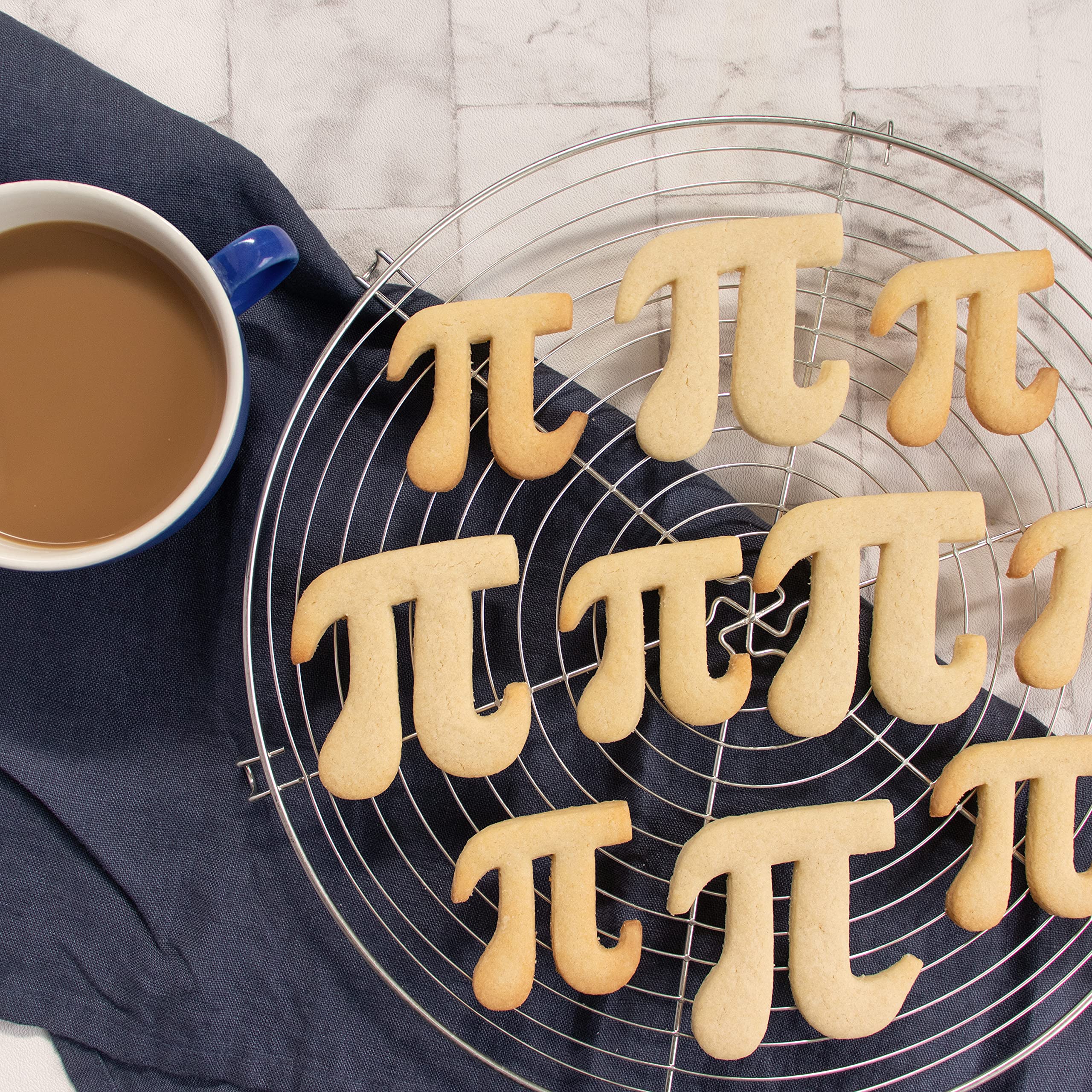 Bakerlogy Set of 2 Stainless Steel Pi Cookie Cutters - Small & Large Sizes for Perfect Math-Themed Cookies, Pies and Baking Decorations | Ideal for Pi Day, Math Class Treats and STEM Baking Projects
