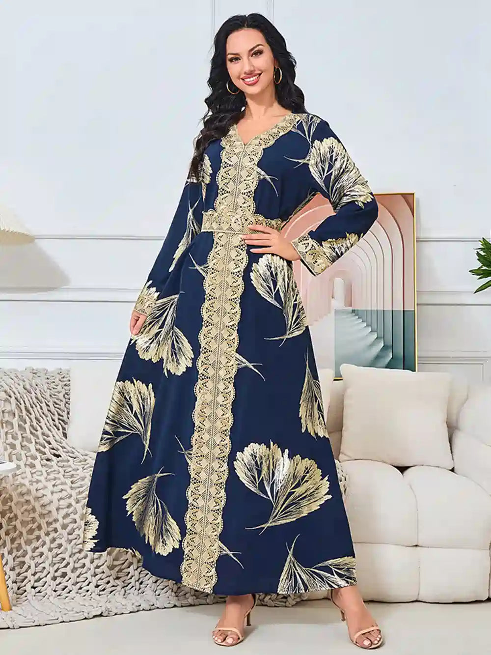 Elegant Eid Bronzing Caftan Dress #25260 - Perfect for Holiday Celebrations, Parties & Special Occasions